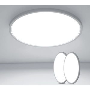 Goeco plafondlampen - 40cm - Medium - Set van 2 - LED - 36W - IP44 - 6500K - koel wit licht - ultradunne - ronde - 3240LM - voor badkamer woonkamer slaapkamer keuken balkon