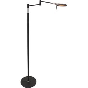 Verstelbare staande leeslamp | zwart / grijs | metaal / glas | 140 cm | vloerlamp / woonkamer lamp / leeslamp / leesarm | modern design