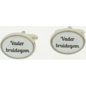 Treasure Trove® Manchetknopen Bruiloft Vader bruidegom - Modern - Ovaal - Heren