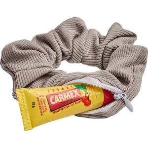 Lajetti - Scrunchie Grijs met Rits - Zakje - Verstop Scrunchie - Haarelastiek Haaraccessoire