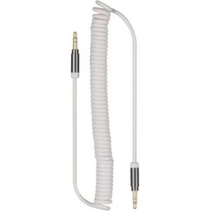 Velleman Spiraalkabel 3.5 Mm 3P Stereo Mannelijk Naar 3.5 Mm 3P Stereo Mannelijk - Wit - 2 M