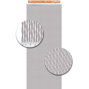 Kunststof vliegengordijn Monza wit-taupe 92x210