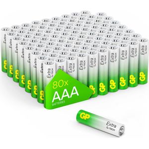 GP Extra Alkaline Batterijen AAA micro mini penlite LR03 Batterij 1.5V - 80 stuks - AAA Batterij - Nieuwe G-TECH technologie