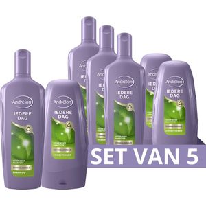 Andrélon Shampoo & Conditioner - Iedere Dag - verrijkt met voedingsrijke zonnebloemolie - 3 x 300 ml + 2 x 250 ml