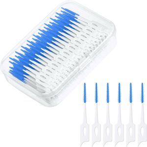 OIMG Interdental Brushes - 200 Stuks - Tandenstokers - Tandenragers - Tanden Flosser - Tandenragers - Floss borstel - siliconen interdentale borstels - tandtandenstokers - Geschikt Voor orale reiniging - zachte tandvlees interdentale borstel - blauw