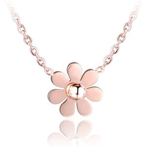 Cilla Jewels - Madeliefje Ketting - Roségoud Verguld Edelstaal - 40 + 5cm