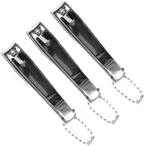 Benson Care Nagelknipper - 3x - met vijl - metaal - zilver - aan ketting - 8 cm - nagel verzorging