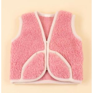 Moonrise wollen vestje met rits roze kids 122-128