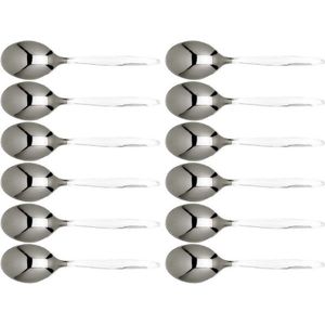 Cosy & Trendy Koffie/theelepeltjes van RVS - set 12x stuks - 13 cm - zilver - Bestek