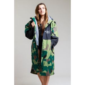 Omkleed jas - Poncho - Hard-Shell - Green Camouflage/Grey