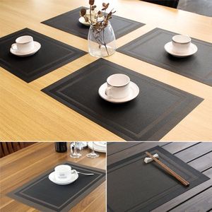 Placemats, afwasbare placemats, set van 6 wasbaar, PVC, hittebestendige placemats, vinyl placemats, vuilafstotende placemats voor thuis, restaurant, keuken en eettafel, 30 x 45 cm