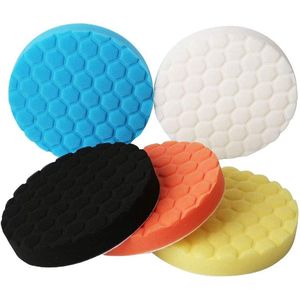 5 Pack 7 ""Spons Polijstmachine Polijsten Waxen Buffing Pads Kit Compound