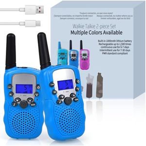 Walkie Talkie Set voor Kinderen - Oplaadbare 8-Kanaals PMR 446 tot 3 km Bereik - Set van 2
