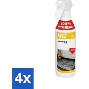 4 x HG Vetweg 500 ml - Keukenreiniger - Vetverwijderaar - Vetvlekken - Roestvrijstaal Reiniger - Gegalvaniseerd Staal Reiniger
