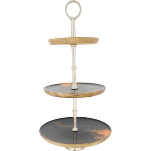 DKNC - Etagiere Selene - Mangohout - 38x38x69cm - Bruin