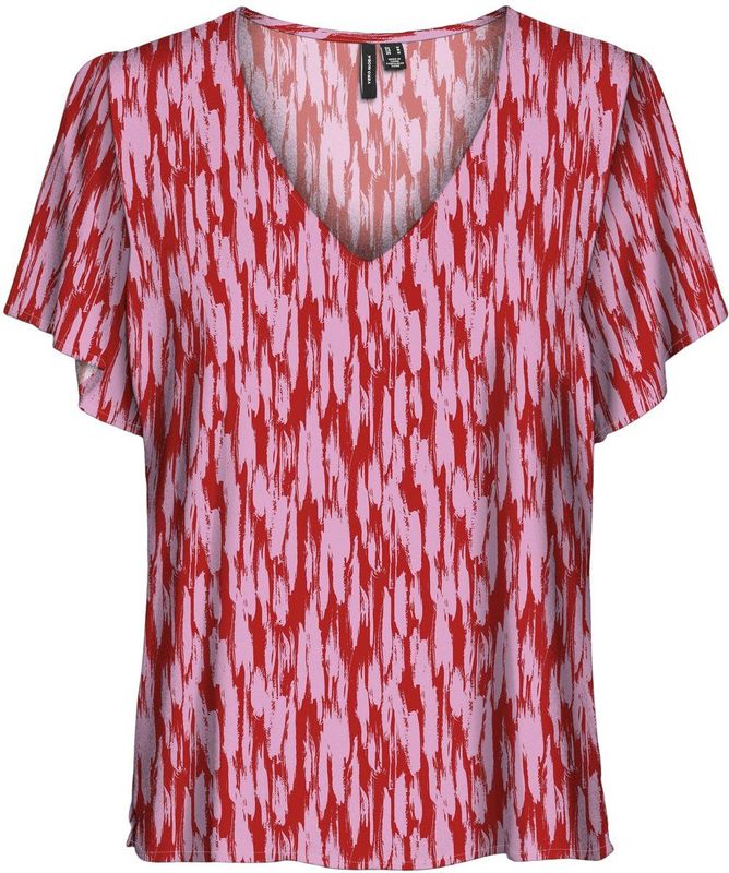 VERO MODA - VMEASY JOY V-NECK SS BLOUSE WVN GA - Dames - T-shirts