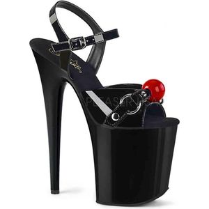 Pleaser - FLAMINGO-809GB Sandaal met enkelband, Paaldans schoenen - Paaldans schoenen - 35 Shoes - Zwart