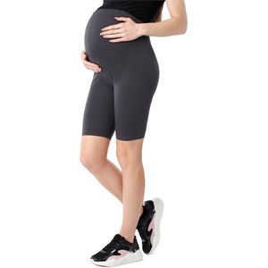Be Mammy BE-BE20-285-LE Dames Zwangerschapsleggings - Kort - Katoen - Elasthan - Yogabroek - Grafiet - S