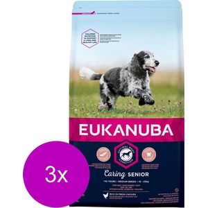 Eukanuba Caring Senior Medium Breed Kip - Hondenvoer - 3 x 3 kg