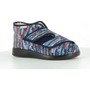 Pantoffel model Belfast kleur Blauw multi maat 43 (DIN en ISO 13485 gecertificeerd) verbandschoen