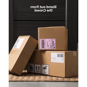 Thermal Labels 4x6 Fanfold Printer Compatible with Etsy Shopify - 500 Pieces Pink