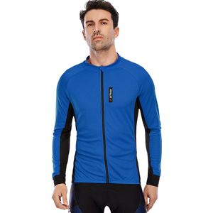 MEETEU Cycling Fietsshirt Heren - Lange Mouw - Wielershirt-Blauw-S