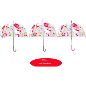 3 stuks| Hello Kitty Paraplu Meisjes 48 Cm Polyester Transparant