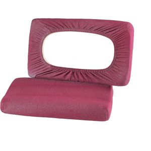 Bio Kussenslopen, set van 2, voor nekkussens en gezondheidskussens, 97% GOTS-gecertificeerd katoen + 3% elastaan, ca. 45-60 x 30-40 cm - 20 cm brug, bordeaux