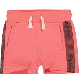 Koko Noko jongens korte joggingbroek met brede logo bies Faded Coral