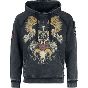 Rock Rebel by EMP donkergrijze hoodie in used look - Heren - XL