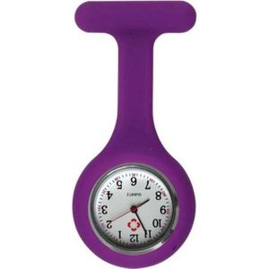 Jouw medische shop - nurse watch - verpleegsterhorloge - zusterhorloge - siliconen - purple - paars -montre infirmière violet - montre - cadeau verpleegkundige - black friday - sinterklaas -  kerst cadeau