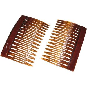 Haarkam-Zijkam transparant bruin grof klein