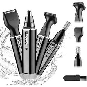 Elektrische 4-in-1 epilator - Neus- en baardtrimmer - Scheerapparaat voor heren - USB - Zwart
