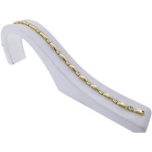 Bicolor schakelarmband met zirkonia