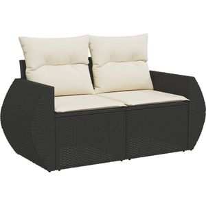 vidaXL 5-delige Loungeset - Poly Rattan - Zwart