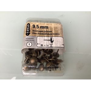 Starx Stoel nagel. meubels bekleden. Brons 9.5 mm kop. 35 stuks stoffeer spijker.