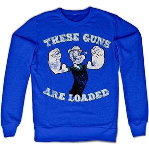 Popeye These Guns Are Loaded Sweatshirt Blue-M