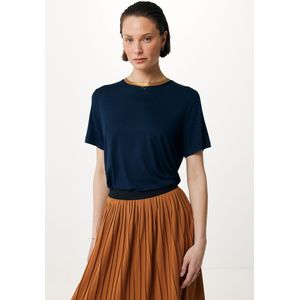 Mexx Short Sleeve Tee With Foil Coated Neckline - Dames - Navy - Maat S