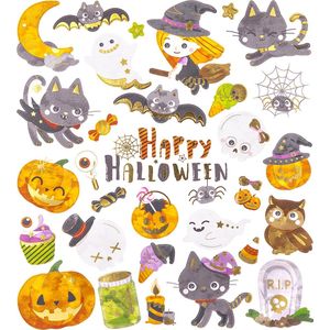 Luxe Stickervel Halloween met Goudfolie Accenten - Halloween Stickers - Kaarten Maken - Knutselen Kind - Knutselen Volwassenen - Scrapbooking - Halloween Decoratie