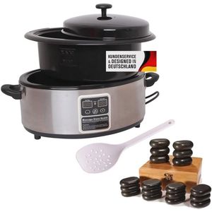 Hete stenen verwarmingsapparaat 5,5 liter met digitaal display en automatische uitschakeling - professionelere steenmassage en warmtebehandeling