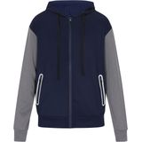 HOMEBASE - Sweatvest - Marine - Grijs - Capuchon - Normale Pasvorm