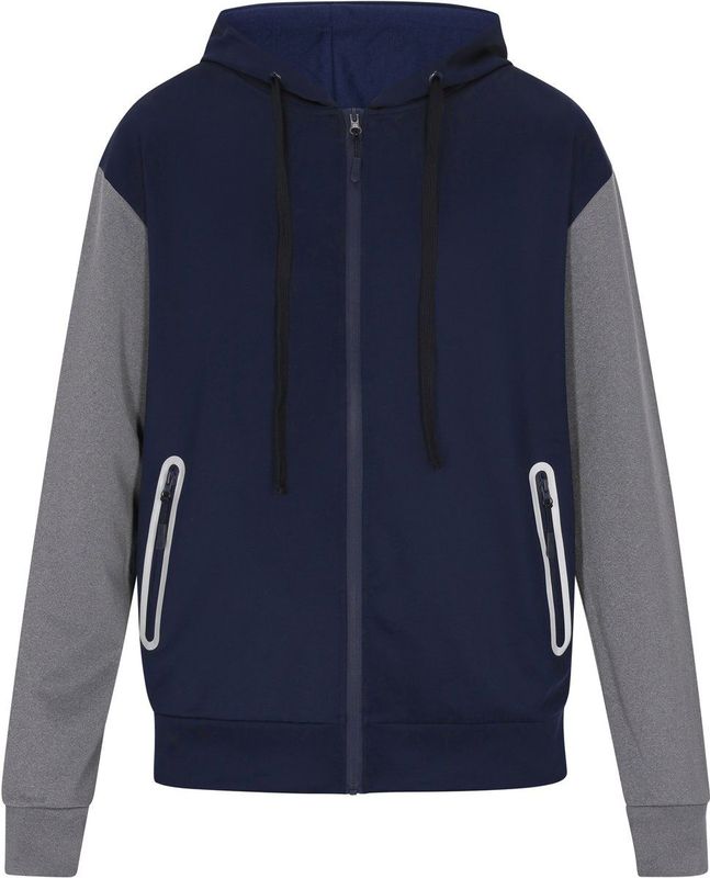 HOMEBASE - Sweatvest - Marine - Grijs - Capuchon - Normale Pasvorm