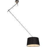 QAZQA blitz - Moderne Hanglamp met kap - 1 lichts - L 380 mm - Zwart - Woonkamer | Slaapkamer | Keuken