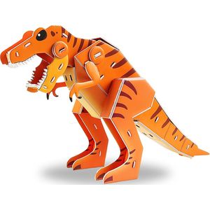 Ainy - 3D puzzel dinosaurus T-Rex: Miniatuur bouwpakket / speelgoed knutselpakket - hobby puzzels en creatief dino modelbouw voor kinderen | 32 stukjes - 37x10.5x24cm