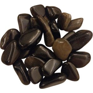 Trommel Edelsteen - Mineraal - Edelsteen - Trommelsteen - Goudglans Obsidiaan- Natuurproduct - Knuffelsteen - Mineralen - 3 Stuks
