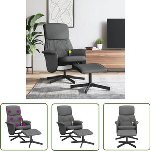 vidaXL Elektrische Massagestoel - Massagestoel - Massagestoel verstelbaar met voetenbank stof donkergrijs - Verstelbare Massagestoel - Relaxstoel - Ergonomische Stoel