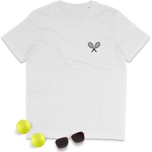 Dames T Shirt Tennisrackets Logo - Wit - Maat S