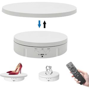2-in-1 elektrisch draaiplateau 22 cm voor fotografie - 360 graden rotatie met afstandsbediening