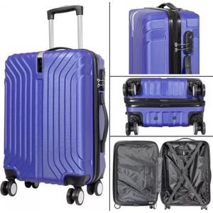 Handbagage koffer - Reiskoffer trolley - Lichtgewicht koffers met slot op wielen - Stevig ABS - 35 Liter - Palma - Blauw - Travelsuitcase - S