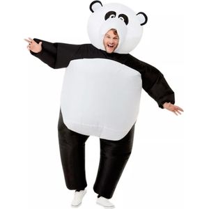 KIMU® Opblaas Kostuum Panda Zwart Wit - Opblaasbaar Pak - Pandapak Mascotte Opblaaspak - Opblaasbare Reuzenpanda Groot Beer Dames Heren Festival